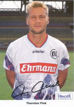 Thorsten Fink  1994/1995  Karlsruher SC  Fußball Autogrammkarte Druck signiert 
