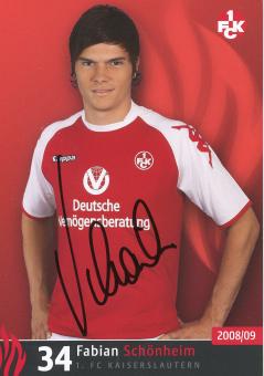 Fabian Schönheim  2008/2009  FC Kaiserslautern  Fußball Autogrammkarte original signiert 