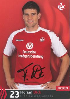 Florian Dick  2008/2009  FC Kaiserslautern  Fußball Autogrammkarte original signiert 