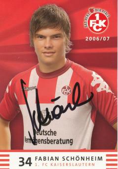 Fabian Schönheim  2006/2007  FC Kaiserslautern  Fußball Autogrammkarte original signiert 