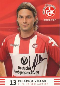 Ricardo Villar  2006/2007  FC Kaiserslautern  Fußball Autogrammkarte original signiert 