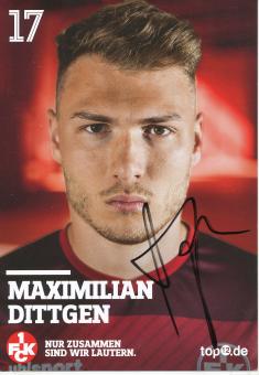 Maximilian Dittgen  2016/2017  FC Kaiserslautern  Fußball Autogrammkarte original signiert 