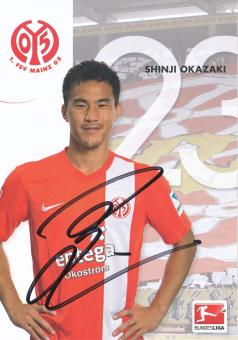 Shinji Okazaki  2013/2014  FSV Mainz 05  Fußball Autogrammkarte original signiert 