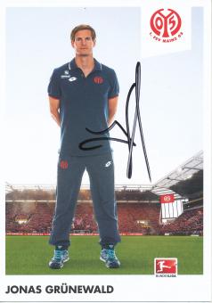 Jonas Grünewald  2015/2016  FSV Mainz 05  Fußball Autogrammkarte original signiert 