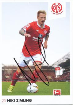 Niki Zimling   2015/2016  FSV Mainz 05  Fußball Autogrammkarte original signiert 