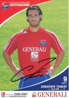Christoph Teinert  2006/2007  SpVgg Unterhaching  Fußball Autogrammkarte original signiert 