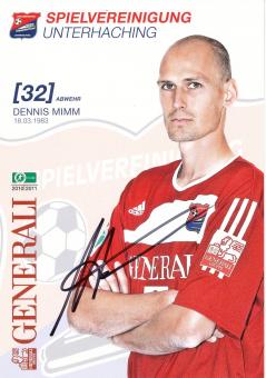 Dennis Mimm  2010/2011  SpVgg Unterhaching  Fußball Autogrammkarte original signiert 