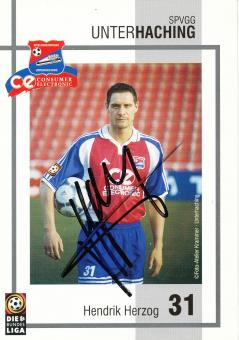 Hendrik Herzog  2000/2001  SpVgg Unterhaching  Fußball Autogrammkarte original signiert 