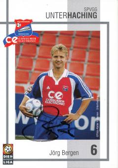 Jörg Bergen  2000/2001  SpVgg Unterhaching  Fußball Autogrammkarte original signiert 