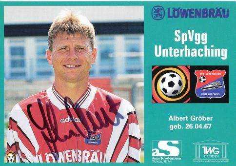Albert Gröber  1996/1997  SpVgg Unterhaching  Fußball Autogrammkarte original signiert 