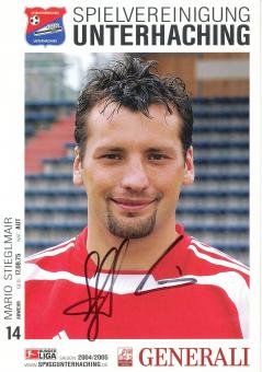 Mario Stieglmair  2004/2005  SpVgg Unterhaching  Fußball Autogrammkarte original signiert 