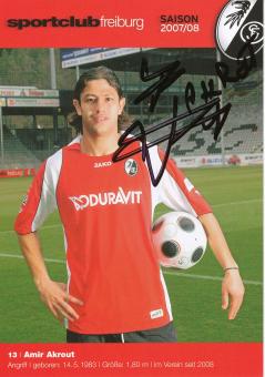 Amir Akrout  2007/2008  SC Freiburg Fußball Autogrammkarte original signiert 