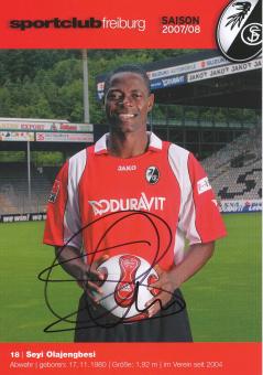 Seyi Olajengbesi  2007/2008  SC Freiburg Fußball Autogrammkarte original signiert 
