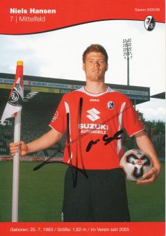 Niels Hansen  2005/2006  SC Freiburg Fußball Autogrammkarte original signiert 