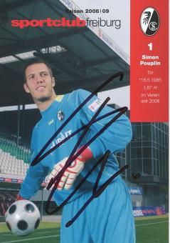 Simon Pouplin  2008/2009  SC Freiburg Fußball Autogrammkarte original signiert 