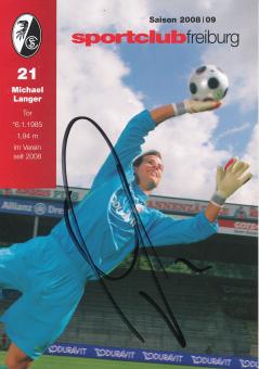 Michael Langer  2008/2009  SC Freiburg Fußball Autogrammkarte original signiert 
