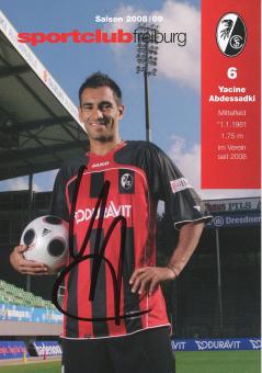 Yacine Abdessadki  2008/2009  SC Freiburg Fußball Autogrammkarte original signiert 