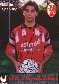 Martin Spanring  1995/1996  SC Freiburg Fußball Autogrammkarte original signiert 
