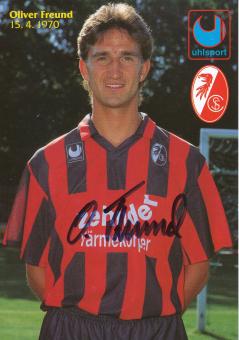 Oliver Freund  1994/1995  SC Freiburg Fußball Autogrammkarte original signiert 