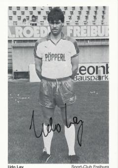 Udo Lay  1985/1986   SC Freiburg Fußball Autogrammkarte original signiert 