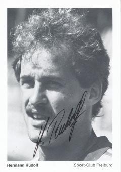 Hermann Rudolf  1983/1984   SC Freiburg Fußball Autogrammkarte original signiert 