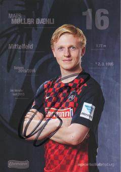 Mats Möller Daehli  2015/2016   SC Freiburg Fußball Autogrammkarte original signiert 