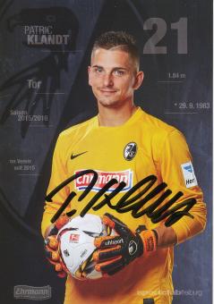 Patric Klandt  2015/2016   SC Freiburg Fußball Autogrammkarte original signiert 