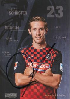 Julian Schuster  2015/2016   SC Freiburg Fußball Autogrammkarte original signiert 
