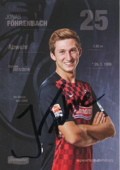 Jonas Föhrenbach  2015/2016   SC Freiburg Fußball Autogrammkarte original signiert 