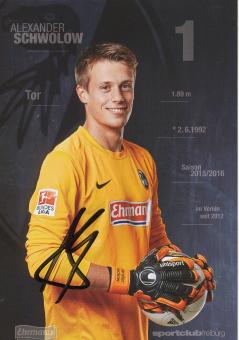 Alexander Schwolow  2015/2016   SC Freiburg Fußball Autogrammkarte original signiert 