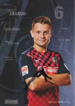 Amir Abrashi  2015/2016   SC Freiburg Fußball Autogrammkarte original signiert 