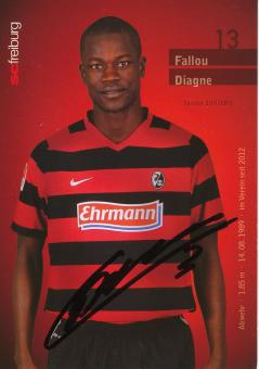 Fallou Diagne  2011/2012   SC Freiburg Fußball Autogrammkarte original signiert 