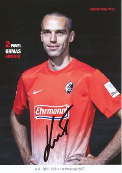 Pavel Krmas  2013/2014   SC Freiburg Fußball Autogrammkarte original signiert 