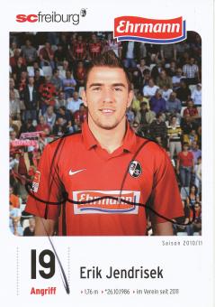 Erik Jendrisek  2010/2011   SC Freiburg Fußball Autogrammkarte original signiert 