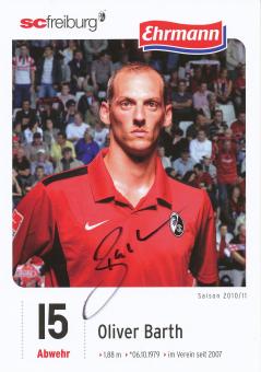 Oliver Barth  2010/2011   SC Freiburg Fußball Autogrammkarte original signiert 