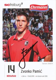 Zvonko Pamic  2010/2011   SC Freiburg Fußball Autogrammkarte original signiert 