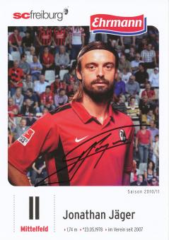 Jonathan Jäger  2010/2011   SC Freiburg Fußball Autogrammkarte original signiert 