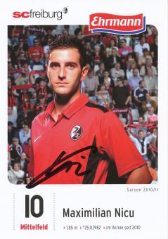 Maximilian Nicu  2010/2011   SC Freiburg Fußball Autogrammkarte original signiert 