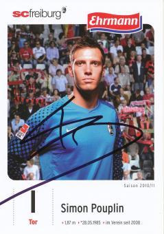 Simon Pouplin  2010/2011   SC Freiburg Fußball Autogrammkarte original signiert 