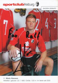 Niels Hansen  2006/2007   SC Freiburg Fußball Autogrammkarte original signiert 
