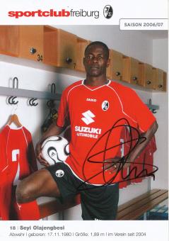 Seyi Olajengbesi  2006/2007   SC Freiburg Fußball Autogrammkarte original signiert 