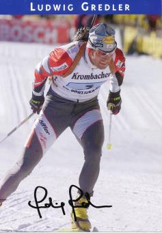 Ludwig Gredler  Biathlon  Autogrammkarte original signiert 