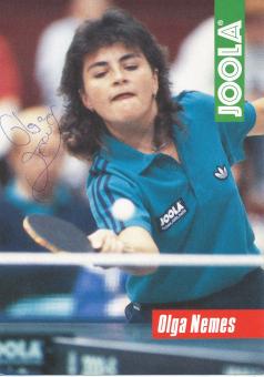 Olga Nemes  Tischtennis  Autogrammkarte original signiert 