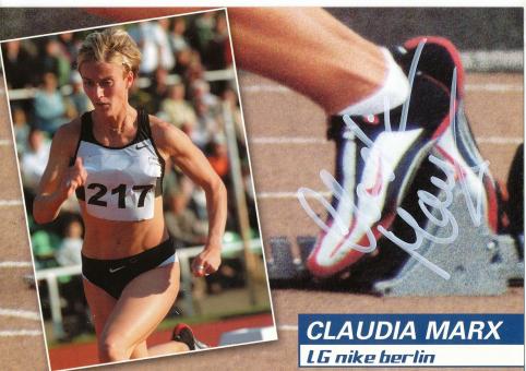 Claudia Marx  Leichtathletik  Autogrammkarte original signiert 