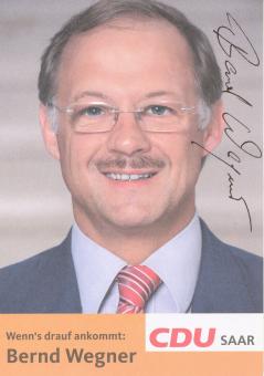 Bernd Wegner  Politik  Autogrammkarte original signiert 
