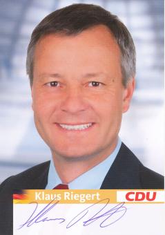 Klaus Riegert  Politik  Autogrammkarte original signiert 