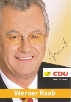 Werner Raab  Politik  Autogrammkarte original signiert 
