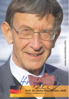 Dr.Heinz Riesenhuber    Politik  Autogrammkarte original signiert 