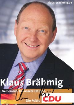 Klaus Brähmig  Politik  Autogrammkarte original signiert 