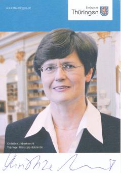 Christine Lieberknecht  Politik  Autogrammkarte original signiert 